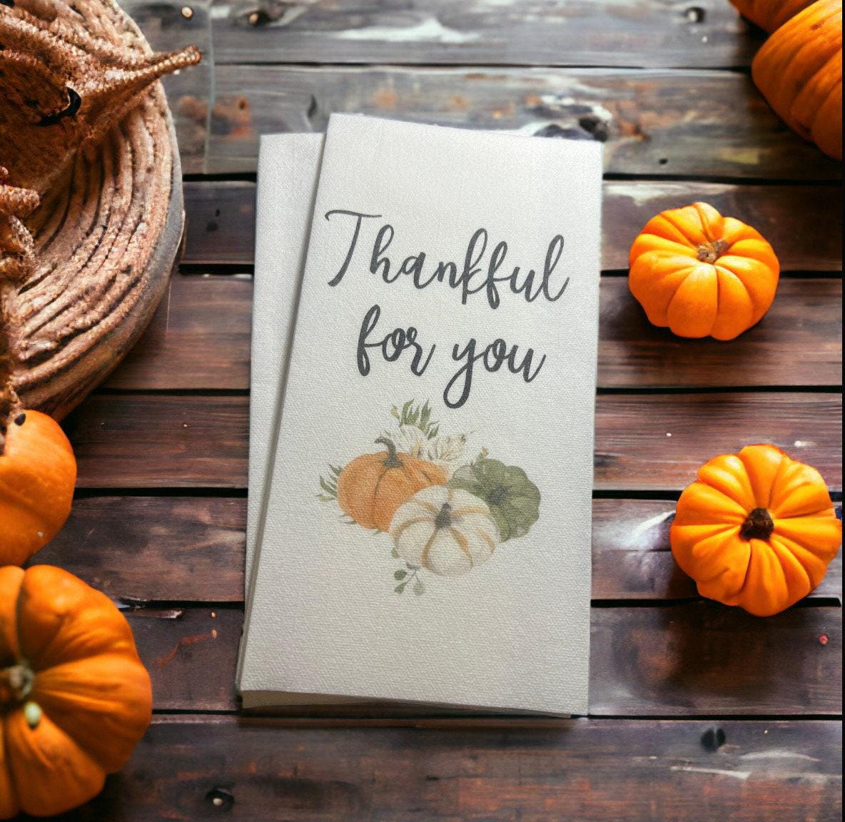 Thanksgiving Guest Towels Linen Feel Ultra Ply White Disposable Towel Dinner Napkin Friendsgiving Thanksgiving Paper Hand Towels, Set of 20