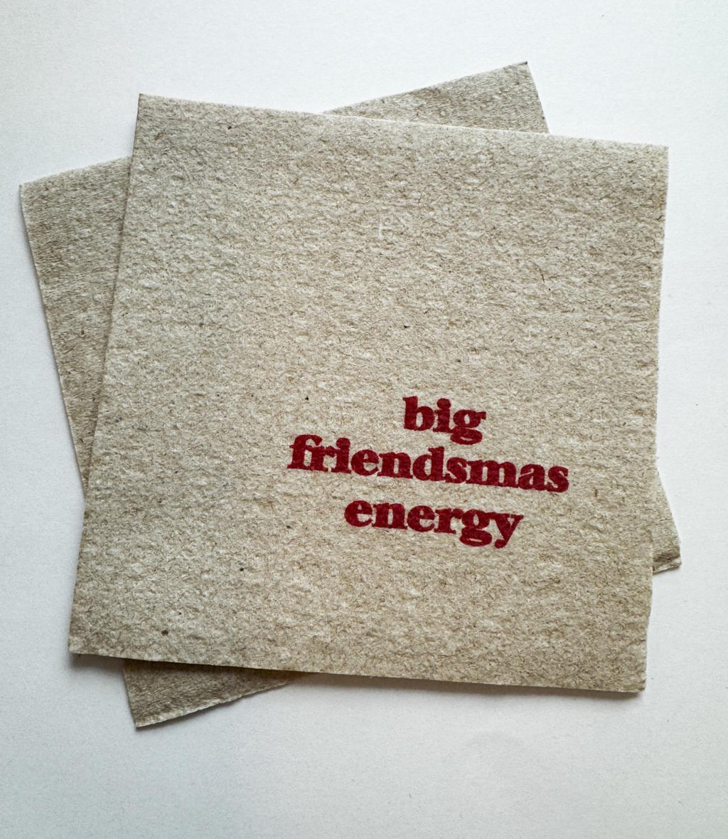 Friendsmas Christmas Party Very Merry Friendsmas It’s giving Friendsmas Funny Christmas Kraft Cocktail or Dinner Napkins Set of 25