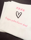 Galentines Day Girlfriends Valentines Day Party Singles Party xoxo Heart Cocktail or Luncheon Napkins, Set of 25