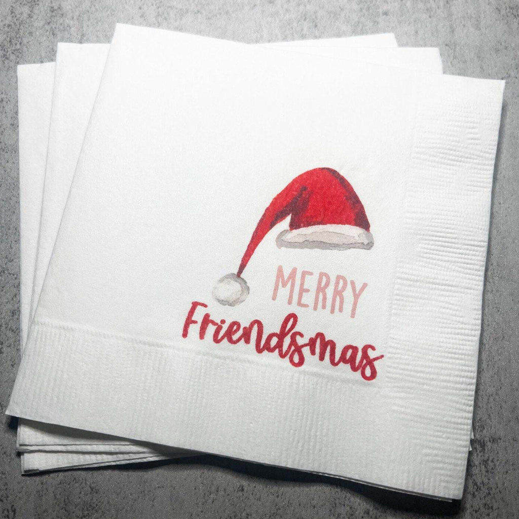 Friendsmas Christmas Party Very Merry Friendsmas It’s giving Friendsmas Funny Christmas Cocktail, Luncheon or Dinner Napkins Set of 25