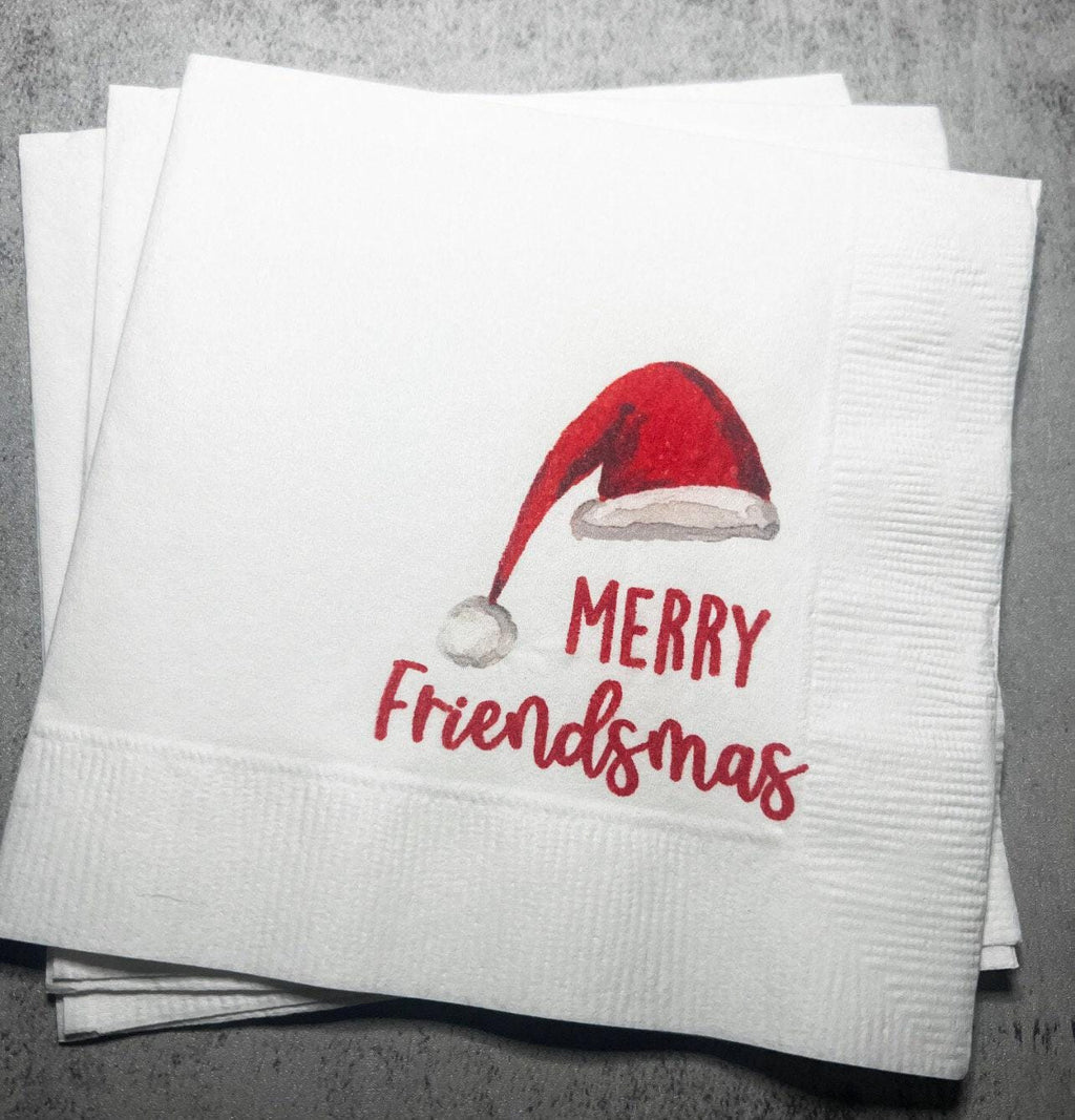 Friendsmas Christmas Party Very Merry Friendsmas It’s giving Friendsmas Funny Christmas Cocktail, Luncheon or Dinner Napkins Set of 25