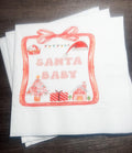 Santa Baby Christmas Baby Shower Santa Baby Gender Reveal Christmas Reveal December Gender Reveal Cocktail or Luncheon Napkins, Set of 25