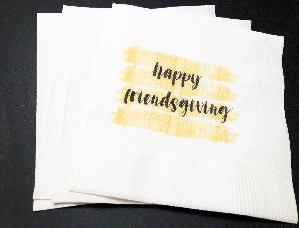 Friendsgiving Thanksgiving Friends Cocktail, Luncheon or Dinner Napkins Set of 25