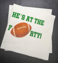 Football Birthday He's at the Forty Football themed 40th Birthday Its Game Time Cocktail, Luncheon or Dinner Napkins Set of 25