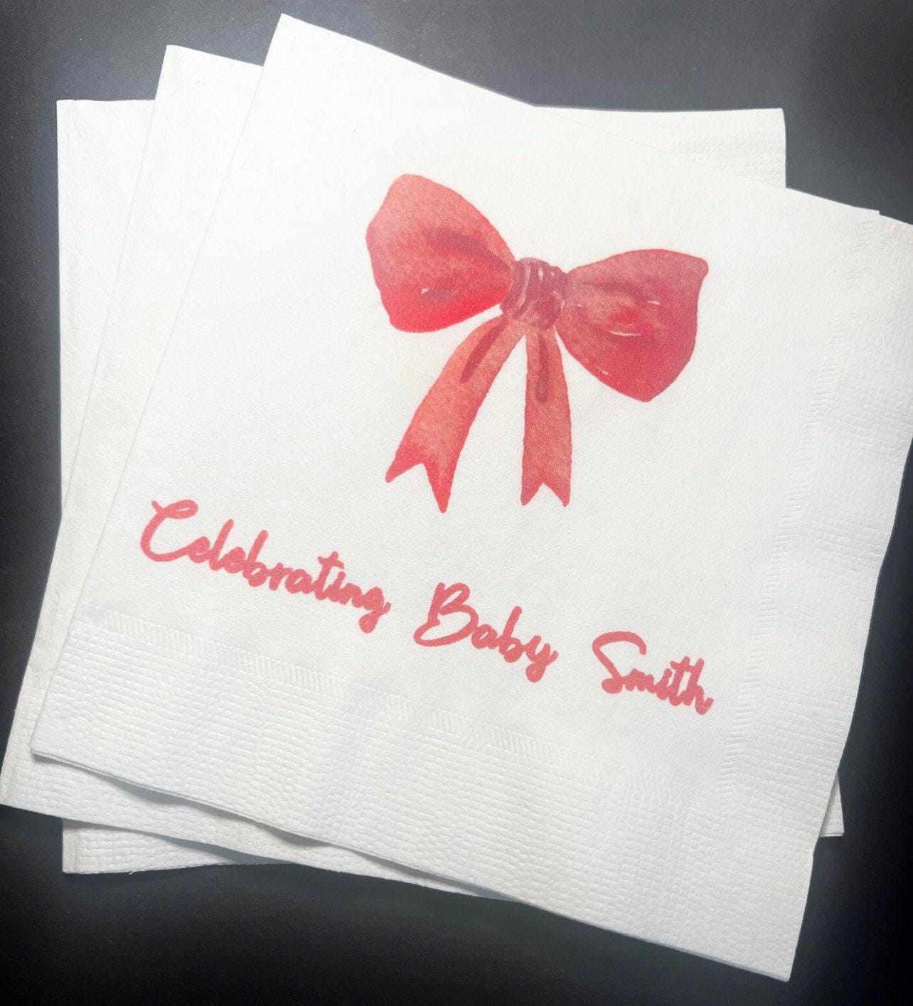 Santa Baby Christmas Baby Shower Santa Baby Gender Reveal Christmas Reveal December Gender Reveal Cocktail or Luncheon Napkins, Set of 25