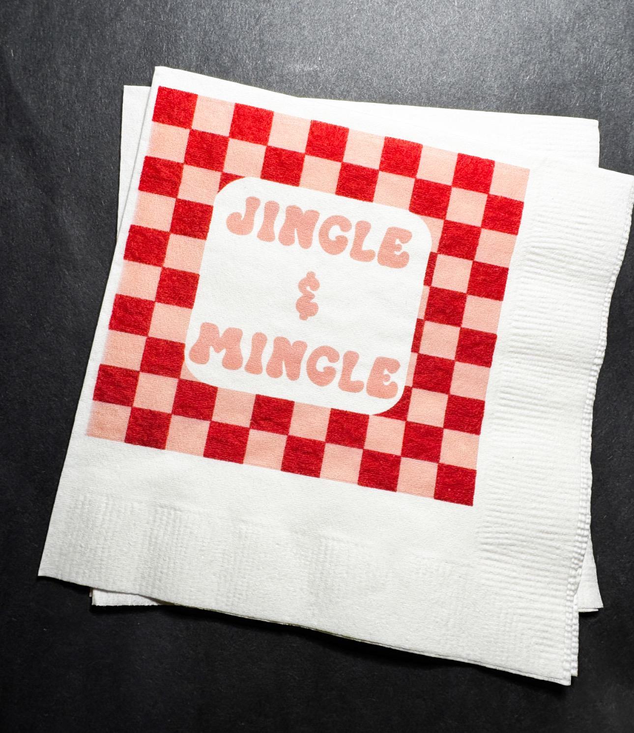 Tini Bit Merry Holiday Martini Christmas Party Jingle & Mingle Friendsmas Holiday Party Cocktail Luncheon or Dinner Napkins Set of 25