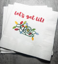 Let’s get Lit Friendsmas Christmas Party Very Merry Friendsmas Funny Christmas Cocktail, Luncheon or Dinner Napkins Set of 25