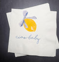 Ciao Baby Lemon Oh Baby Blue Bow Italian Baby Shower Lemon Baby Shower Summer Lemon Baby Cocktail, Luncheon or Dinner Napkins Set of 25
