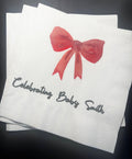 Santa Baby Christmas Baby Shower Santa Baby Gender Reveal Christmas Reveal December Gender Reveal Cocktail or Luncheon Napkins, Set of 25