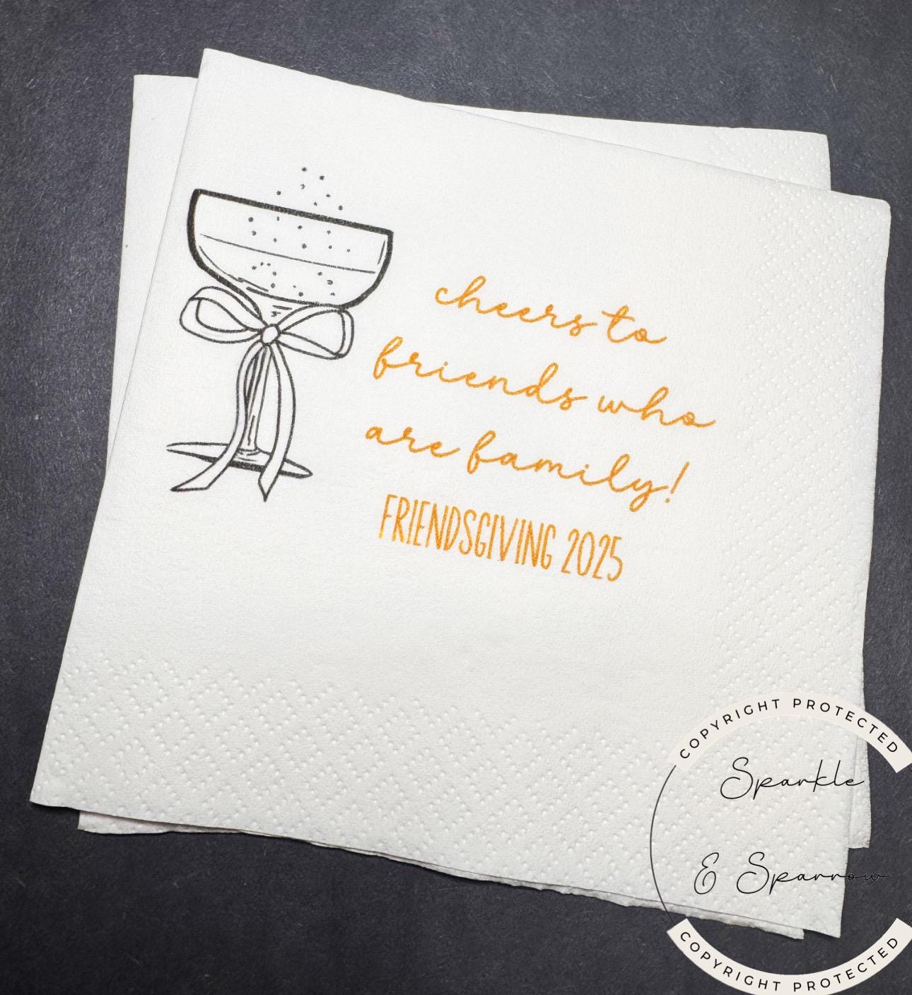 Friendsgiving Thankful for Cocktails 2025 Friendsgiving Cocktails Martini Funny Friendsgiving Cocktail, Luncheon or Dinner Napkins Set of 25