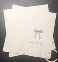 Ciao Baby Blue Bow Italian Baby Shower Ciao Bambino Blue Bow Baby Shower Summer Lemon Cocktail, Luncheon or Dinner Napkins Set of 25