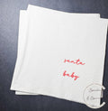 Santa Baby Red Christmas Baby Shower Santa Baby Gender Reveal Christmas Reveal December Gender Reveal Cocktail Napkins, Set of 25