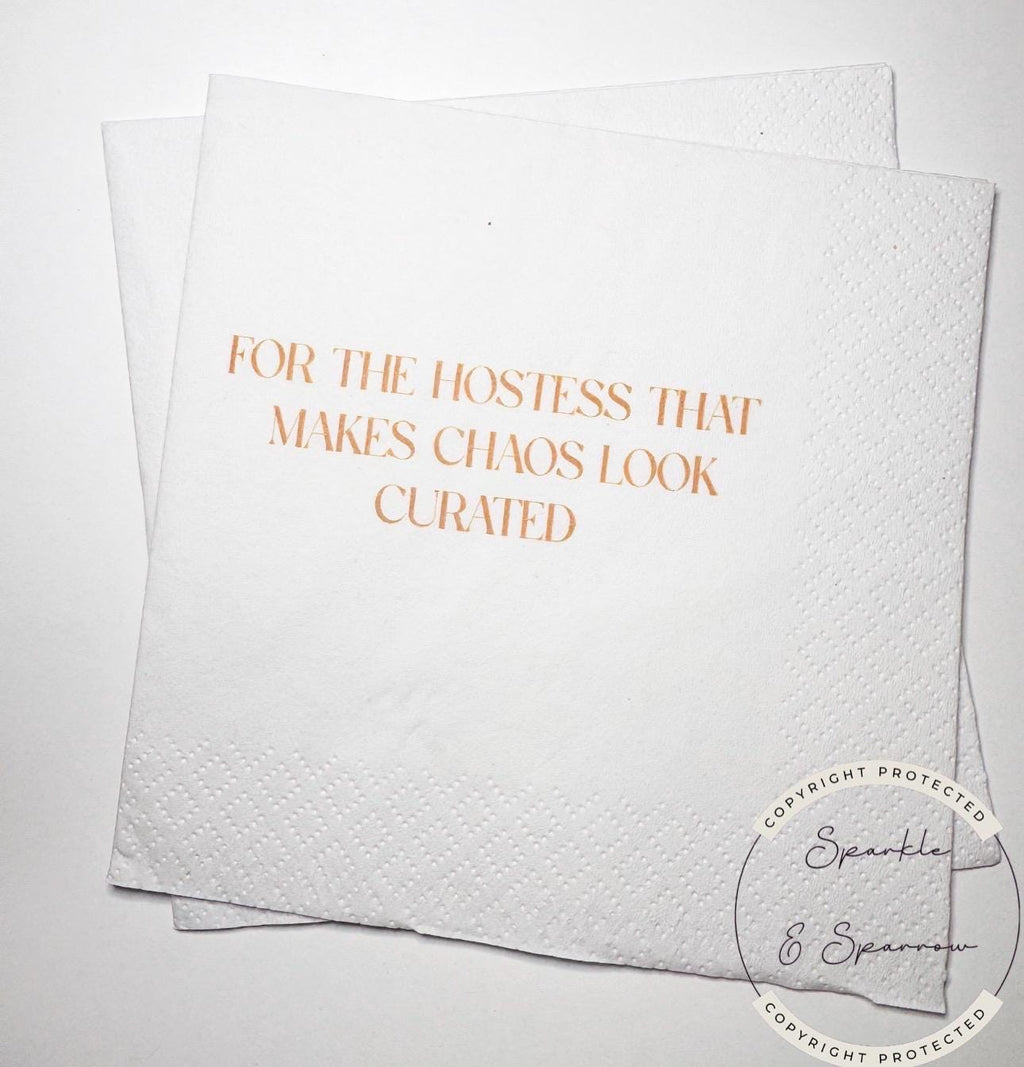 Hostess Gift Holiday Hostess Gift Thanksgiving Napkins Friendsgiving Napkins Christmas Hostess Gift Funny Snarky Cocktail Napkins, Set of 25