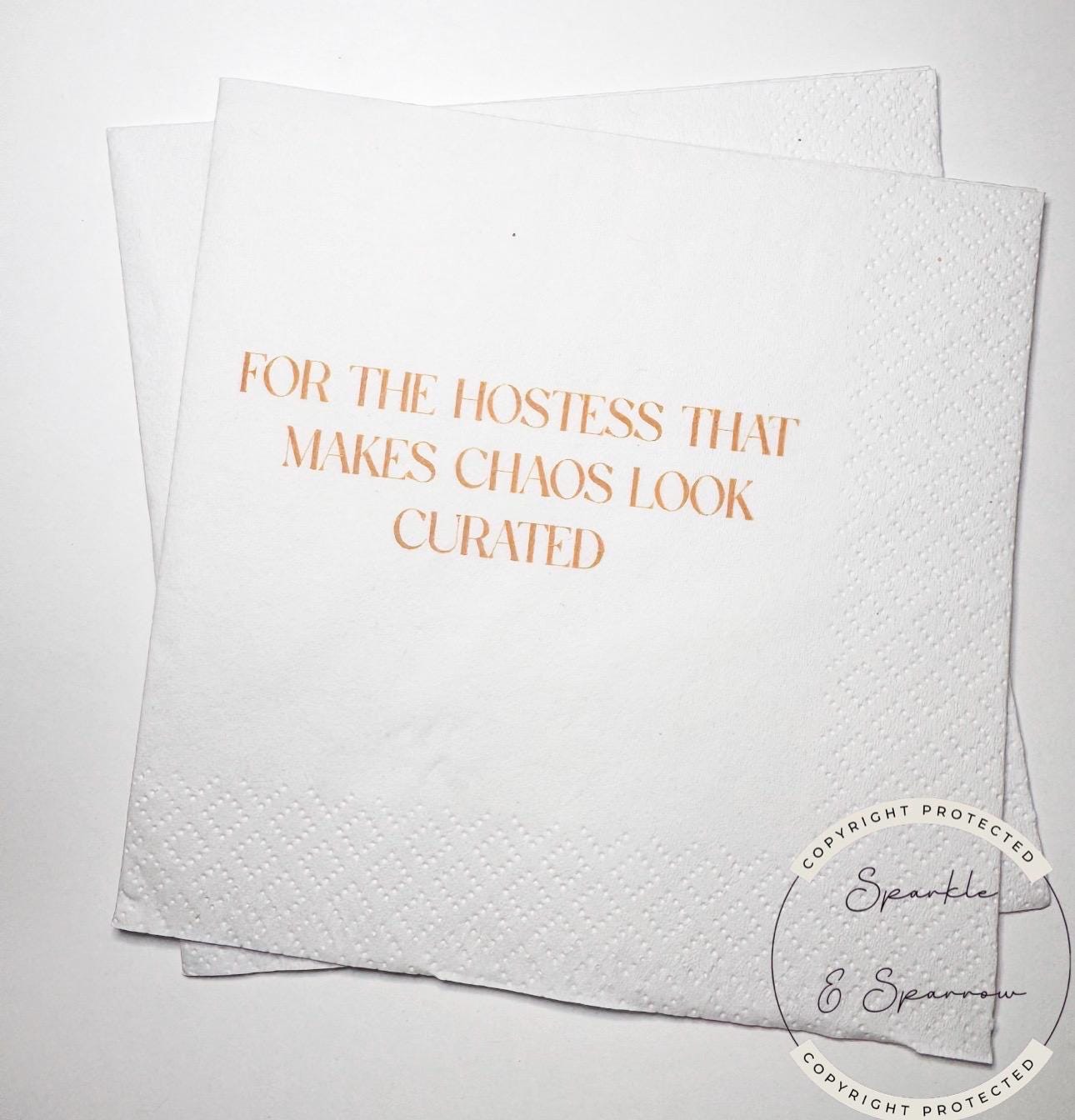 Hostess Gift Holiday Hostess Gift Thanksgiving Napkins Friendsgiving Napkins Christmas Hostess Gift Funny Snarky Cocktail Napkins, Set of 25