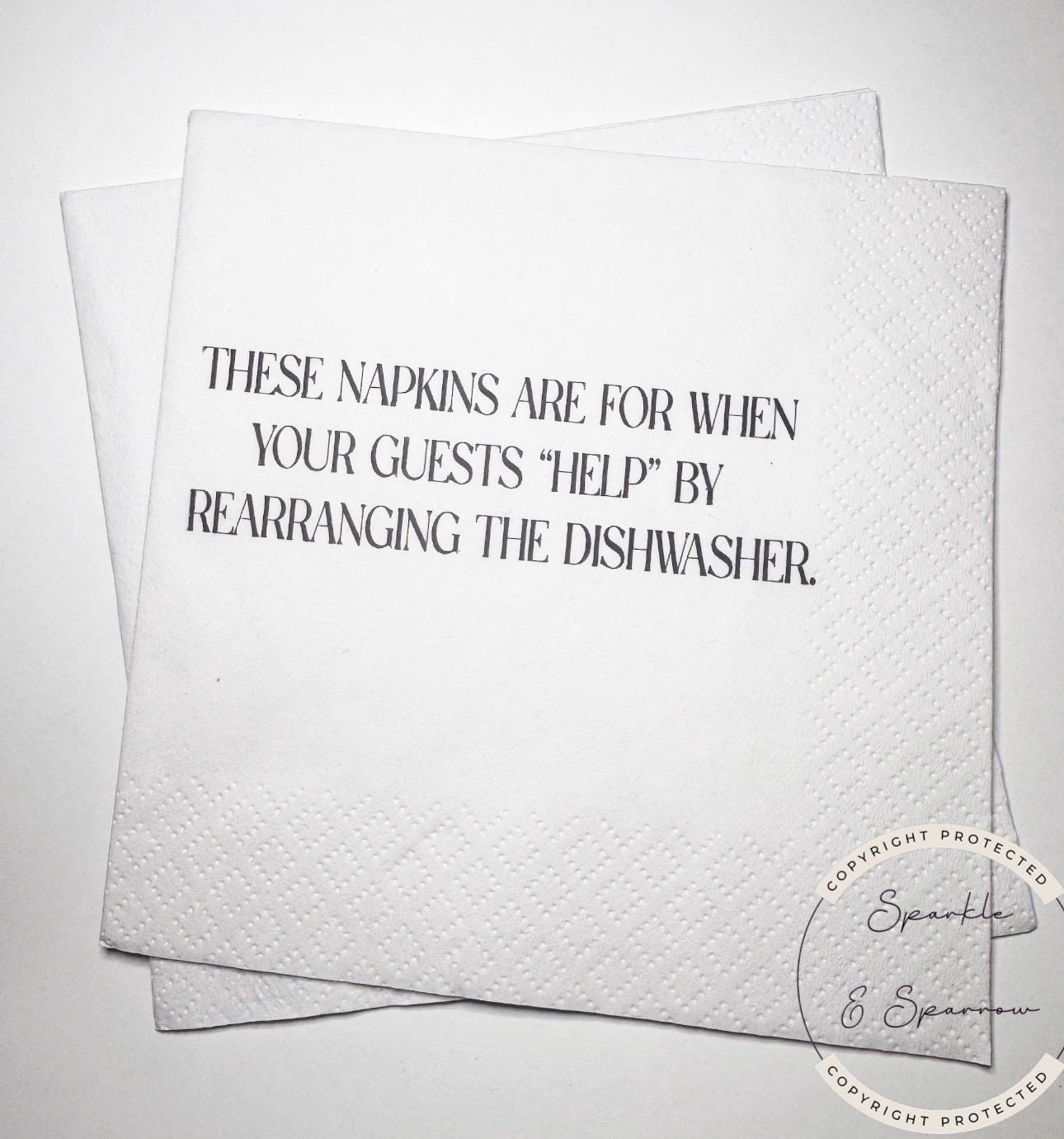 Hostess Gift Holiday Hostess Gift Thanksgiving Napkins Friendsgiving Napkins Christmas Hostess Gift Funny Snarky Cocktail Napkins, Set of 25