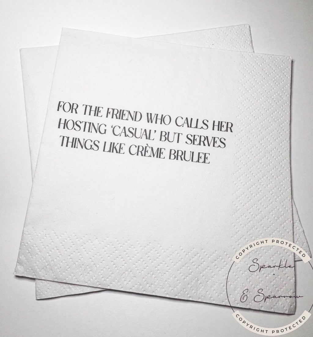 Hostess Gift Holiday Hostess Gift Thanksgiving Napkins Friendsgiving Napkins Christmas Hostess Gift Funny Snarky Cocktail Napkins, Set of 25
