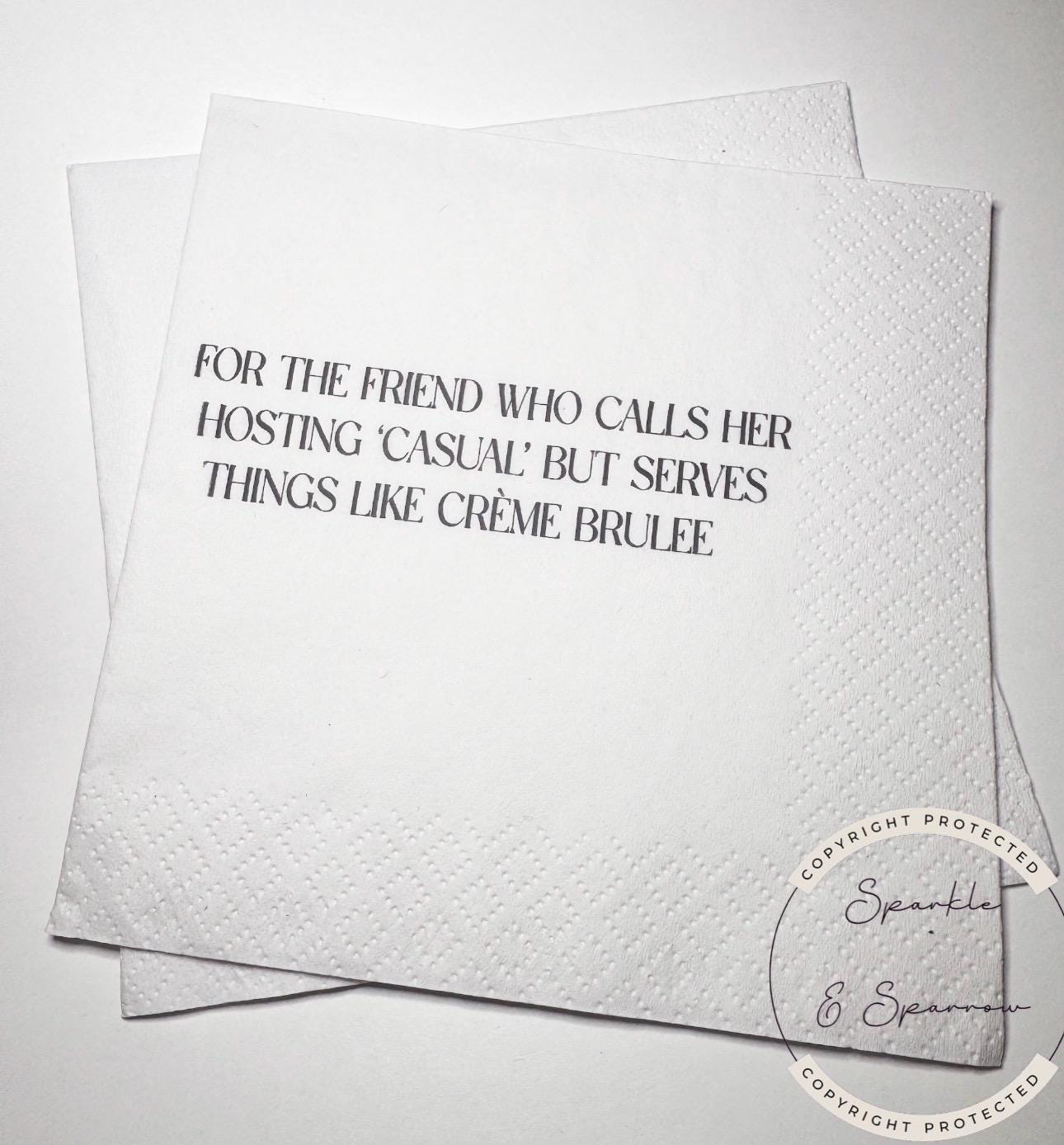 Hostess Gift Holiday Hostess Gift Thanksgiving Napkins Friendsgiving Napkins Christmas Hostess Gift Funny Snarky Cocktail Napkins, Set of 25