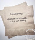 Friendsgiving Napkins Hostess Gift Funny Friends Thanksgiving Friendsgiving 2025 Dinner Party Kraft Cocktail or Dinner Napkins, Set of 25