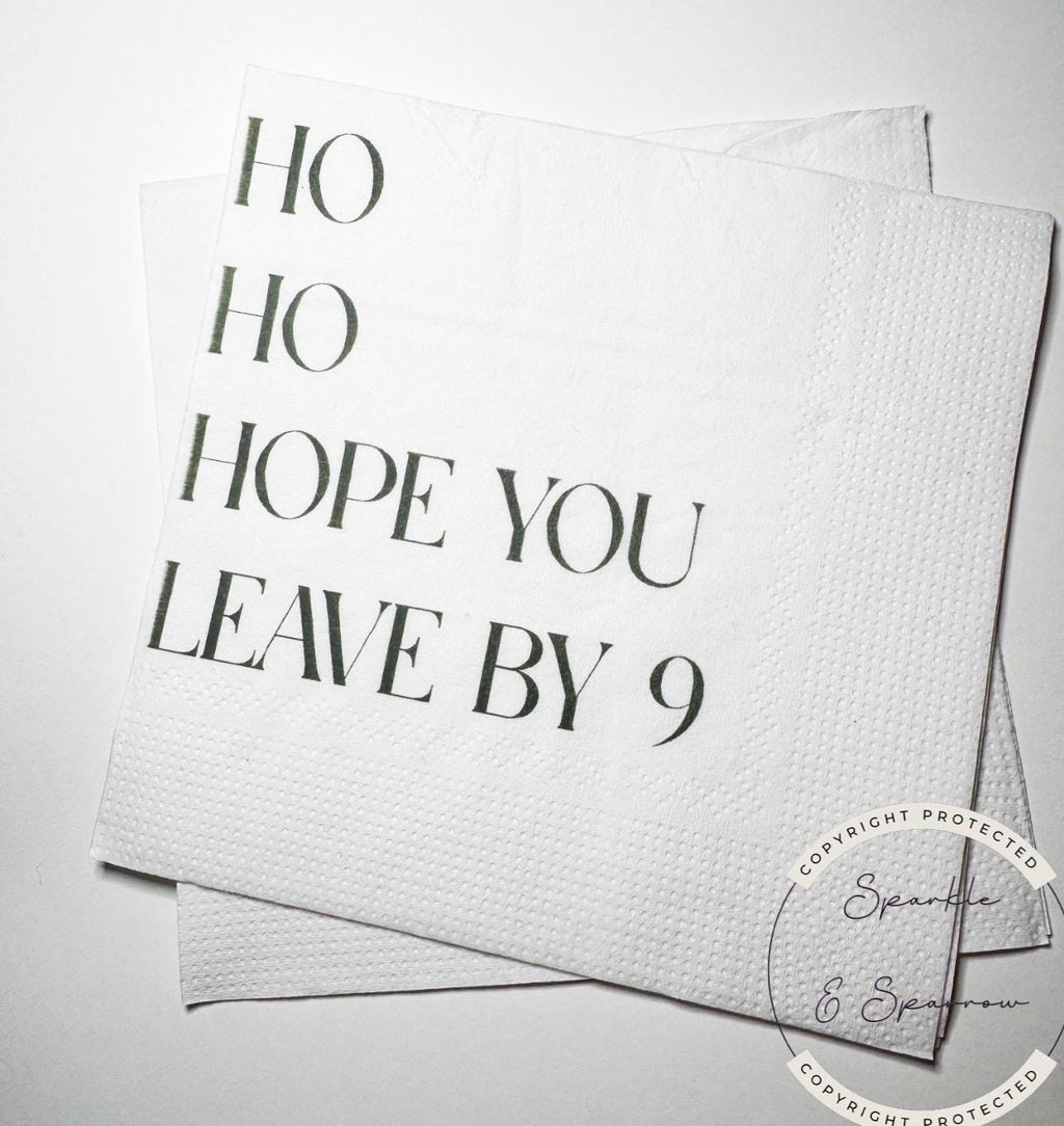 Hostess Gift Holiday Hostess Gift Ho Ho Hope You Leave Napkins Christmas Party Napkins Hostess Gift Funny Snarky Cocktail Napkins, Set of 25