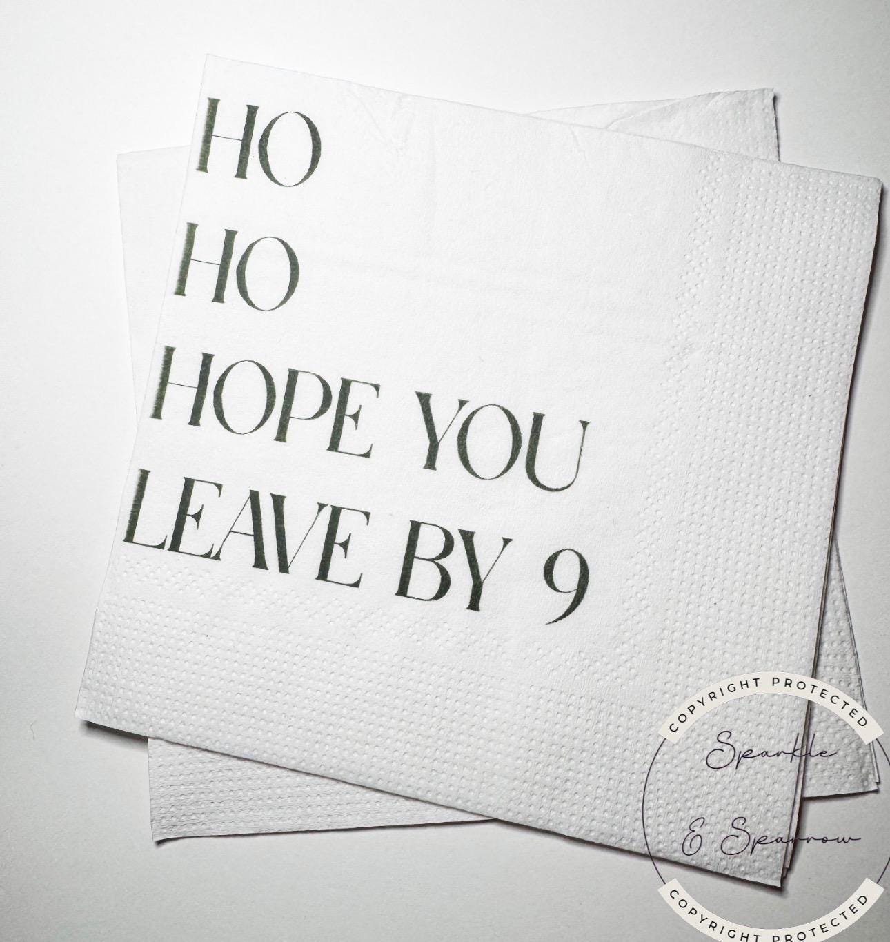 Hostess Gift Holiday Hostess Gift Ho Ho Hope You Leave Napkins Christmas Party Napkins Hostess Gift Funny Snarky Cocktail Napkins, Set of 25