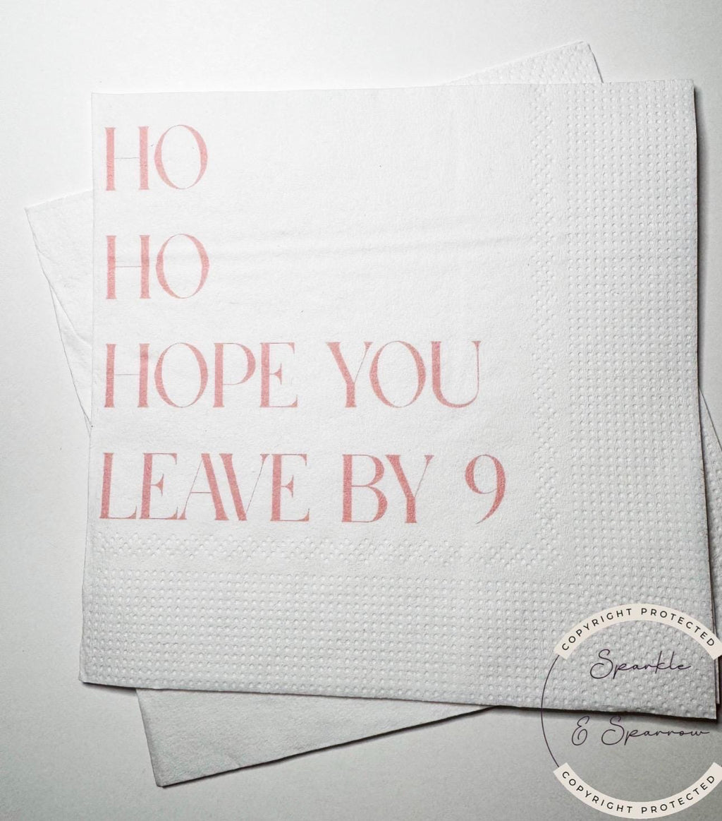 Hostess Gift Holiday Hostess Gift Ho Ho Hope You Leave Napkins Christmas Party Napkins Hostess Gift Funny Snarky Cocktail Napkins, Set of 25