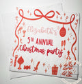 Friendsmas Christmas Party Red Bow Christmas Napkins Girlfriends Christmas Pink Red Whimsical Christmas Party Personalized Napkins Set of 25