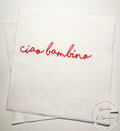Ciao Bambino Red Bow Italian Baby Shower Ciao Bambino Pink Red Baby Shower Summer Lemon Cocktail, Luncheon or Dinner Napkins Set of 25