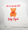 Teddy Bear Baby Shower We can Bearly Wait Red Bow Christmas Bear Baby Shower Personalized Cocktail, Luncheon or Dinner Napkins Set of 25