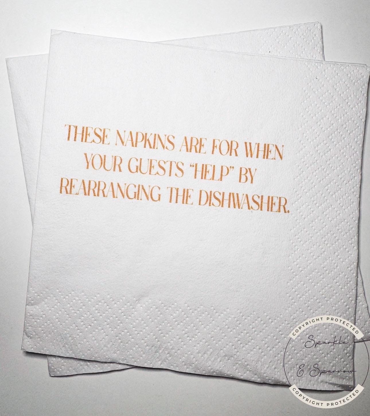Hostess Gift Holiday Hostess Gift Thanksgiving Napkins Friendsgiving Napkins Christmas Hostess Gift Funny Snarky Cocktail Napkins, Set of 25