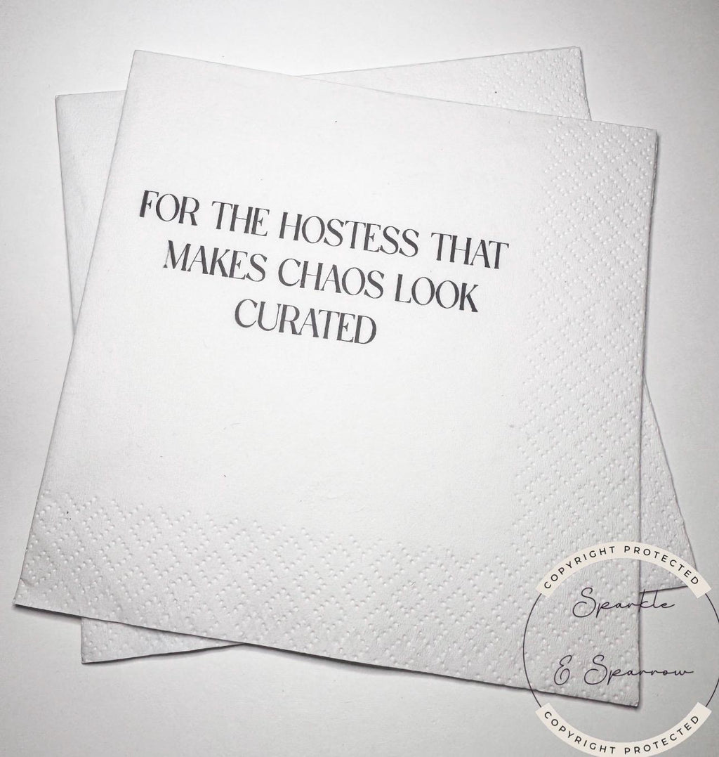 Hostess Gift Holiday Hostess Gift Thanksgiving Napkins Friendsgiving Napkins Christmas Hostess Gift Funny Snarky Cocktail Napkins, Set of 25