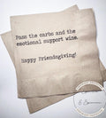 Friendsgiving Napkins Hostess Gift Funny Friends Thanksgiving Friendsgiving 2025 Dinner Party Kraft Cocktail or Dinner Napkins, Set of 25