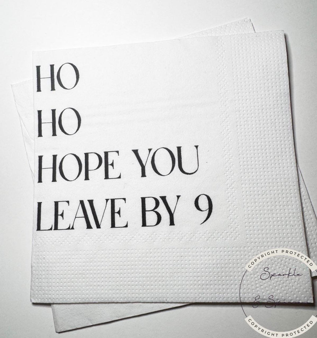 Hostess Gift Holiday Hostess Gift Ho Ho Hope You Leave Napkins Christmas Party Napkins Hostess Gift Funny Snarky Cocktail Napkins, Set of 25