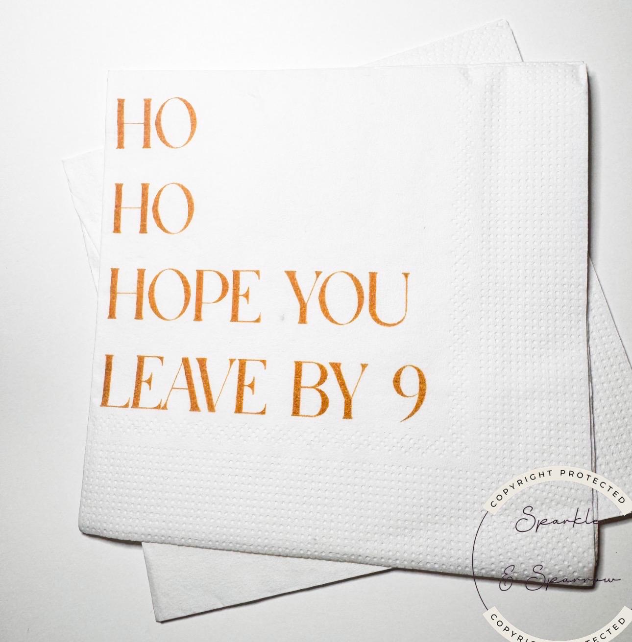 Hostess Gift Holiday Hostess Gift Ho Ho Hope You Leave Napkins Christmas Party Napkins Hostess Gift Funny Snarky Cocktail Napkins, Set of 25