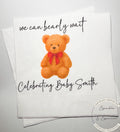 Teddy Bear Baby Shower We can Bearly Wait Red Bow Christmas Bear Baby Shower Personalized Cocktail, Luncheon or Dinner Napkins Set of 25