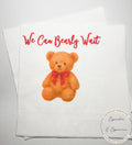 Teddy Bear Baby Shower We can Bearly Wait Red Bow Christmas Bear Baby Shower Cocktail, Luncheon or Dinner Napkins Set of 25