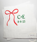 Merry Little Engagement Tis the Season to be Married Christmas Engagement Party Red Bow Bridal Shower Personalized Custom Napkins, Set of 25