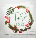 Merry Little Engagement Tis the Season to be Married Christmas Engagement Party Red Bow Bridal Shower Personalized Custom Napkins, Set of 25