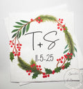 Merry Little Engagement Tis the Season to be Married Christmas Engagement Party Red Bow Bridal Shower Personalized Custom Napkins, Set of 25