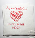 Love at First Slice Engagement Party Napkins Pizza Rehearsal Dinner Christmas Rehearsal Dinner Personalized Pizza Napkins, Set of 25
