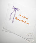 She's Tying the Knot Purple Bow Bridal Shower Personalized Bridal Napkins Purple Bow Wedding Cocktail, Luncheon or Dinner Napkins Set of 25