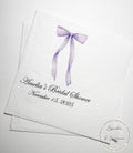 She's Tying the Knot Purple Bow Bridal Shower Personalized Bridal Napkins Purple Bow Wedding Cocktail, Luncheon or Dinner Napkins Set of 25
