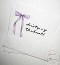 She's Tying the Knot Purple Bow Bridal Shower Personalized Bridal Napkins Purple Bow Wedding Cocktail, Luncheon or Dinner Napkins Set of 25