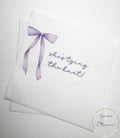 She's Tying the Knot Purple Bow Bridal Shower Personalized Bridal Napkins Purple Bow Wedding Cocktail, Luncheon or Dinner Napkins Set of 25