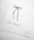 Purple Bow Baby Shower Oh Baby Lavender Bow Baby Shower Napkins Purple Bow Baby Napkins Cocktail, Luncheon or Dinner Napkins Set of 25
