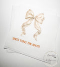 She's Tying the Knot White Bow Bridal Shower White Bow Bridal Napkins White Bow Wedding Cocktail, Luncheon or Dinner Napkins Set of 25