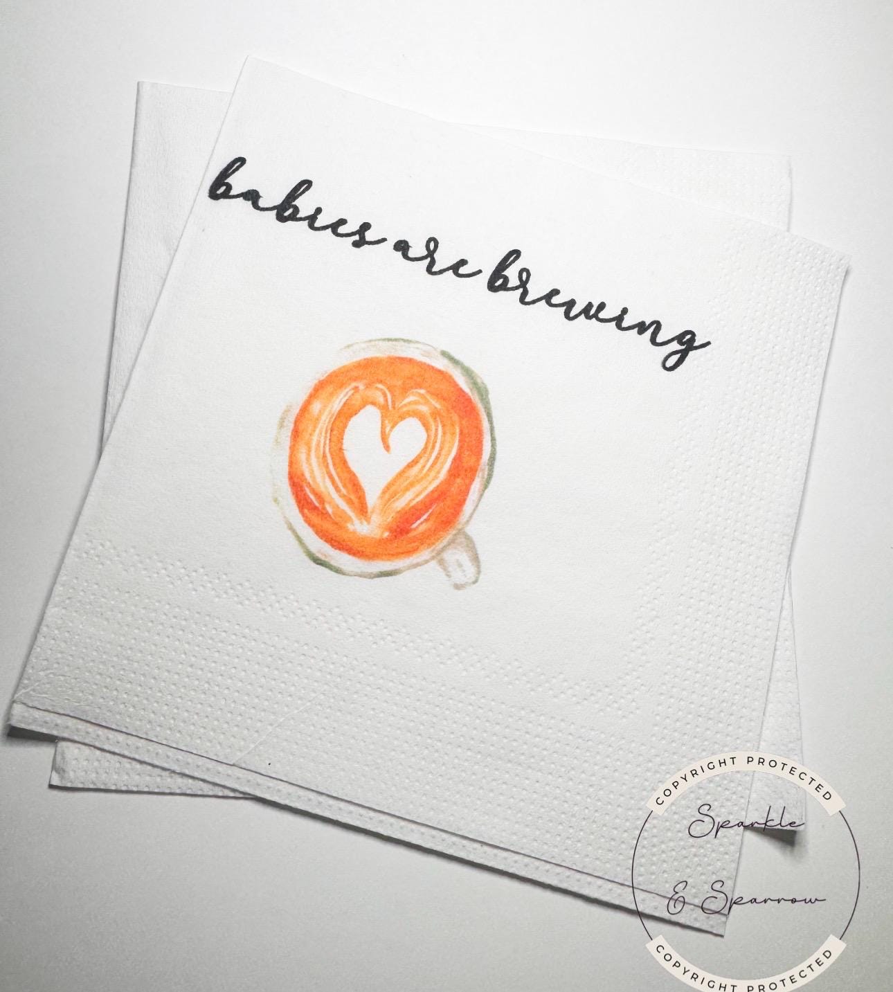 Babies are Brewing Baby Shower Coffee Bar Twins Coffee Baby Shower Baby Brunch Cocktail, Luncheon or Dinner Napkins Set of 25