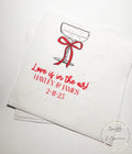 Love is in the Air Valentine Engagement Party Champagne Red Bow Bridal Shower Personalized Cocktail, Luncheon or Dinner Napkins Set of 25