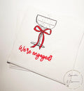 We're Engaged Valentine Engagement Party Napkins Champagne Red Bow Love is in the Air Cocktail, Luncheon or Dinner Napkins Set of 25