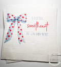 A Little Sweetheart is on His Way Baby Shower Heart Valentines Boy Blue Bow Baby Shower Cocktail, Luncheon or Dinner Napkins Set of 25