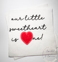 Our Little Sweetheart is One First Birthday Valentines 1st Birthday Black Red Heart Party Cocktail, Luncheon or Dinner Napkins, Set of 25